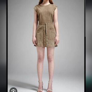 Joie "Maroone" authentic leather suede dress small